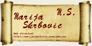 Marija Škrbović vizit kartica